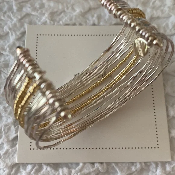 Stella & Dot Silver & Gold Cuff bracelet - Picture 6 of 8